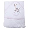 Baby Girl Giraffe Hooded Bathrobe, Babies 100% Cotton Towel Bath Robe (75cm x 75cm) (Pink)