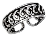 Sterling Silver 6mm Antiqued Open Loop Toe Ring