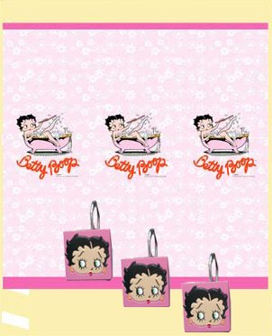 Betty Boop Shower Curtain Rings Set