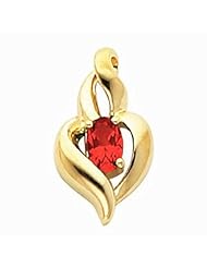 18K Yellow Gold Oval Cut Ruby Pendant -- LIFETIME WARRANTY