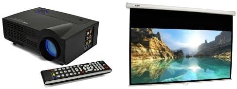 FAVI LED Projector and 100" 16:9 Manual Projector Screen