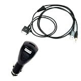 UltimateAddons Aux Input Audio USB Cable for Apple iPod, iPhone, iPad with Car Charger