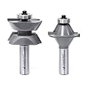 Amana Tool 55468 1-19/32-Inch Diameter by 1-Inch Cutting Height by 1/2-Inch Shank Edge Banding Router Bit Set, 2-Piece
