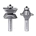Amana Tool 55468 1-19/32-Inch Diameter by 1-Inch Cutting Height by 1/2-Inch Shank Edge Banding Router Bit Set, 2-Piece