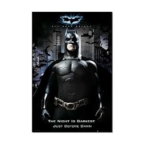 THE DARK KNIGHT (BATMAN) - BATMAN CHRISTIAN BALE - THE NIGHT IS DARKEST JUST BEFORE DAWN - OFFICIAL TV/MOVIE WALL POSTER - 61cm x 91.5cm (24 x 36")