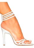 Hot Multi-Ankle Band Stilettos from Hot Fash Shoes - HILTON White