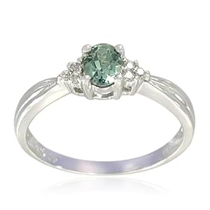 Sterling Silver Oval-Shaped Synthetic Emerald Ring