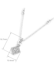 (X1000Diamond) 18K/750 White Gold Cluster Diamond Accent Necklace (0.39 cttw, G-H Color, VS2-SI1 Clarity, 16"+1.5")