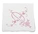 White Cotton Handkerchief with Large Monogram Embroidery