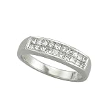 14K White Gold 1/2 ct. Two Row Princess Cut Diamond Wedding Band