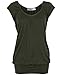 Bepei Women Hip Length V Neck Top Solid Short Sleeve T Shirt Tunic Blouse