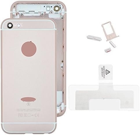 For iPhone 5 Like iPhone 6S Housing, YVBOX DIY Full Metal Alloy Middle Frame Battery Door Cover Rear Housing Replacement for iPhone 5 Change into iPhone 6S Style - Gold