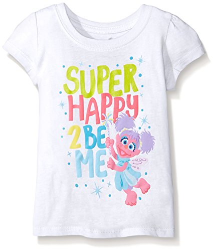 Sesame St Toddler Girls' Short Sleeve T-Shirt Shirt, White, 4T