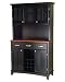 Price Comparison : Black-Cottage Oak Wood Top Buffet with Glass Door Hutch-Large