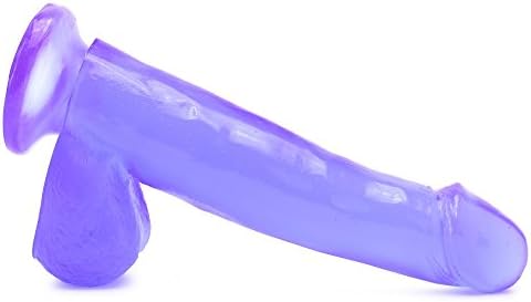 7.5" Firm but Flexible (Purple) Jelly Cock and Balls with Suction Cup - Harness Compatible