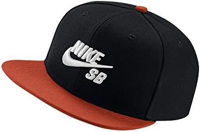 Nike Men's SB Icon Adjustable Snapback Hat, Black/Team Orange