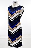 Michael Kors Dark Camel V Print Scoop Neck Dress