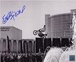 Evel Knievel Signed 16X20 Photo - Jump B&W - Authentic Celebrity Autographed