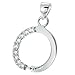 1 pc Rhodium on .925 Sterling Silver Bail Cz Crystal Round Pendant Connector Dangle Clasp/Findings/Bright