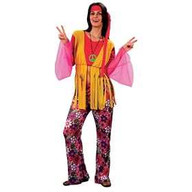 70s 60s FANCY DRESS HIPPY HIPPIE woman lady 10 12 14