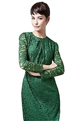 Puff Sleeves Lace Vintage Nylon/Viscose Tunic 