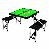 Picnic Time Black with Poker Design Portable Folding Table/Seats