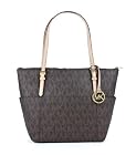 Michael Kors Jet Set EW Top Zip Tote PVC MK Signature Brown