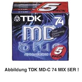 TDK MD-C 80 MiniDisc Color 5 St�ck