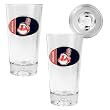 Cleveland Indians 2pc Pint Ale Glass Set with Baseball Bottom - Oval Logo MLB Baseball