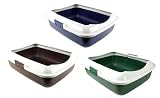 (Options) Deluxe Rimmed Cat Litter Tray (Large) (assorted colours)