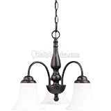 Nuvo 60/1841 3 Light Chandelier with Satin White Glass Shades