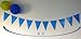 Myparty Birthday Paper Flag Banner Party Decorations Blue With White Stars 8 Feet -10 pcs flags