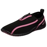 Speedo Women's ZipWalker Water Shoe,Black/Hot Pink,6 M