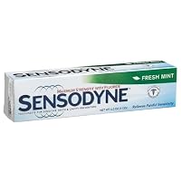 Sensodyne Toothpaste for Sensitive Teeth and Cavity Prevention, Maximum Strength, Fresh Mint, 4-Ounce Tubes (Pack of 4)