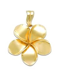 Plumeria Pendant in 14K Yellow Gold - 28.5mm