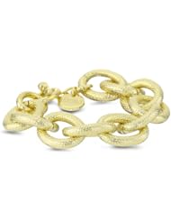 1AR by UnoAerre 18KT Gold Plated Textured Circle Link Bracelet