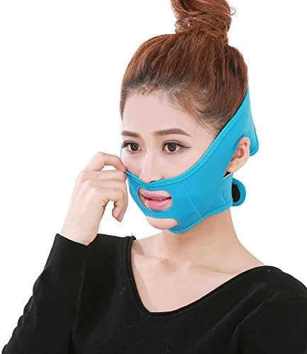 Genesis Seller V Line Facial Mask Half Face Slimming Cheek Mask Chin Belt Sheet Anti Wrinkle Face Lift Up (Blue)