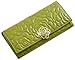 Heshe® 2015 New Women Fashion Waxy Vintage Leather Rose Pattern Long Wallet Large Handbag Clutch Coin Cash Holder Card Case