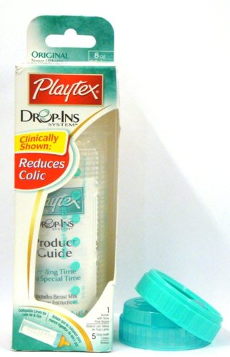 Playtex Drop-Ins System Original Nurser with 5 Liners, 8 Oz, [Aqua] (Pack of 3)