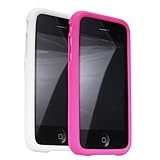 iPhone 3G & 3GS Gel Silicone White Pink Protective Case 2 pack