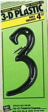 Buy Plastic Script Style 3-D House Numbers, 4″ #3