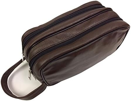 Shave Nation Brown Leather Dopp Travel Case