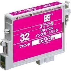 【クリックでお店のこの商品のページへ】エコリカ リサイクルインクカートリッジ EPSON ICM32互換インク マゼンタ ECI-E32M