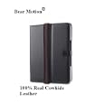 Bear Motion 100% Real Cowhide Leather Flip Book Case Jacket/folio for Apple Ipad 3g Tablet/wifi Model 16gb, 32gb, 64gb (Black)