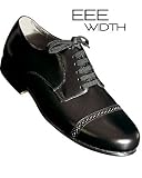 Aris Allen Mens Black Wide -EEE- Handmade Classic Captoe Swing Shoes with Leather Sole