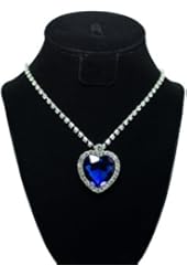 Heart of Ocean Titanic Blue Heart Crystal Rhinestone Diamond Necklace of Ross