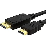 BuyCheapCables&reg; High Quality Black DisplayPort Male to HDMI Cable Male - 6 Feet / 2M