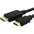 BuyCheapCables&reg; High Quality Black DisplayPort Male to HDMI Cable Male - 6 Feet / 2M