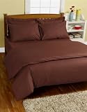 Homescapes 200 Thread Count Ultrasoft - Plain Chocolate Brown Duvet Cover Set - Single - 100% Egyptian Cotton Satin, Anti Dust Mite. Includes 1 Pillow Case
