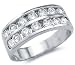 Solid 14k White Gold Channel Set Round CZ Cubic Zirconia Wedding Band Ring 1.0 ct
